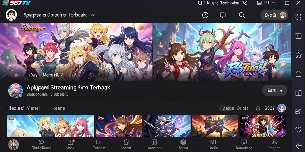 Tampilan gameplay aplikasi 567TV dengan koleksi anime yang lengkap.