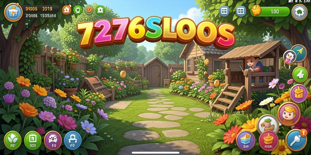Screenshot utama 7276SLOTS menunjukkan petani yang sedang merawat tanaman di ladang.