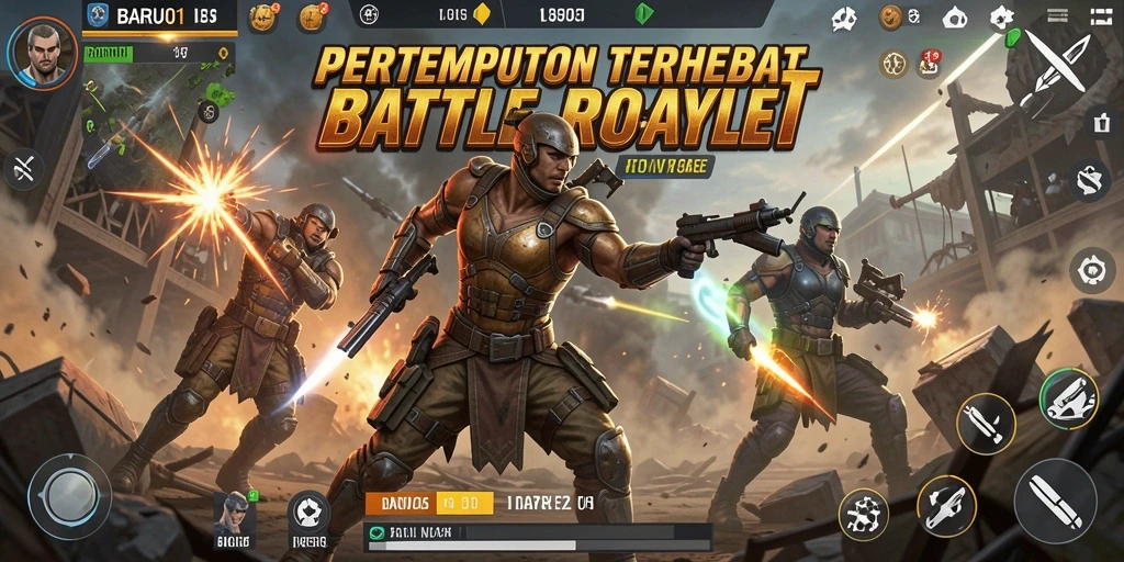 Tampilan gameplay seru dan mendebarkan di BARU01 Battle Royale.
