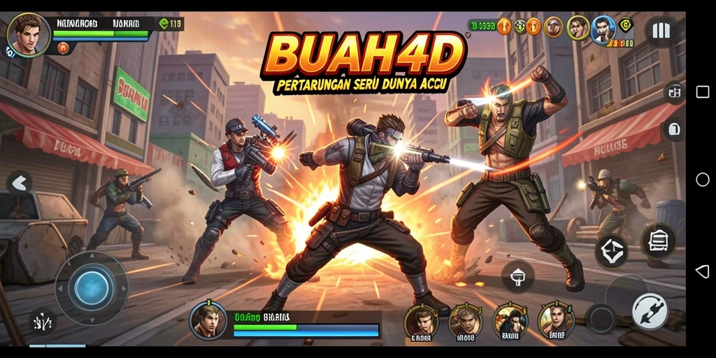 Tampilan screenshot BUAH4D menampilkan pertarungan intens antar karakter.