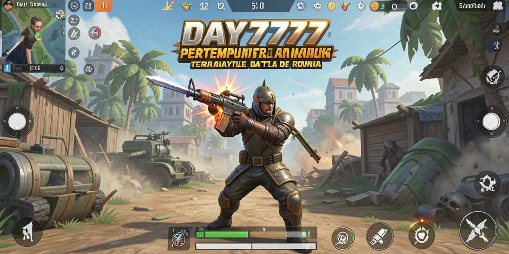Tangkapan layar menunjukkan aksi intens dalam permainan Battle Royale.