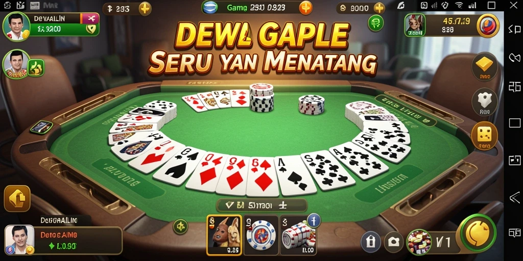 Tampilan gameplay Gaple seru di DEWALIN.