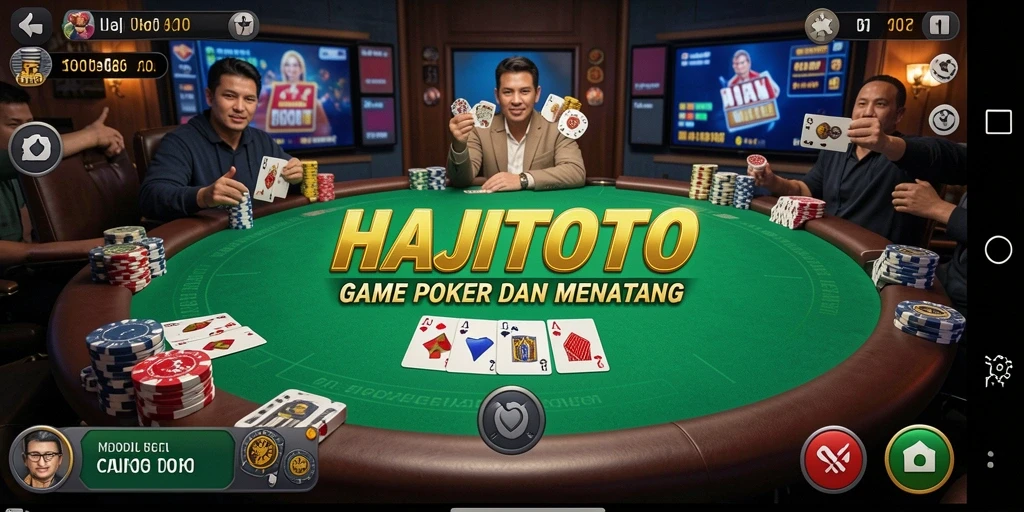 Screenshot gameplay HAJITOTO menampilkan aksi seru permainan Poker.