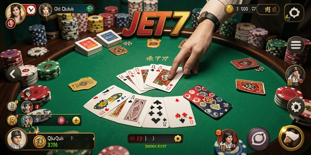 Tampilan gameplay JET77 yang seru dan menantang saat bermain QiuQiu.