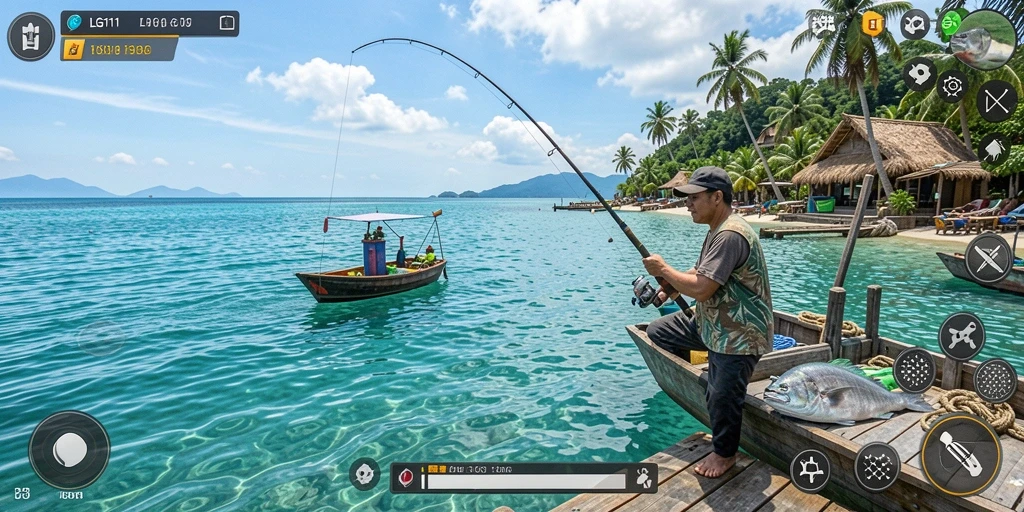 Tampilan menarik dari gameplay memancing yang mendebarkan.