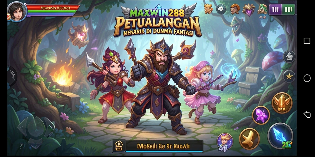 Tampilan gameplay <strong>MAXWIN288</strong> menunjukkan petualangan seru dan visual menakjubkan.