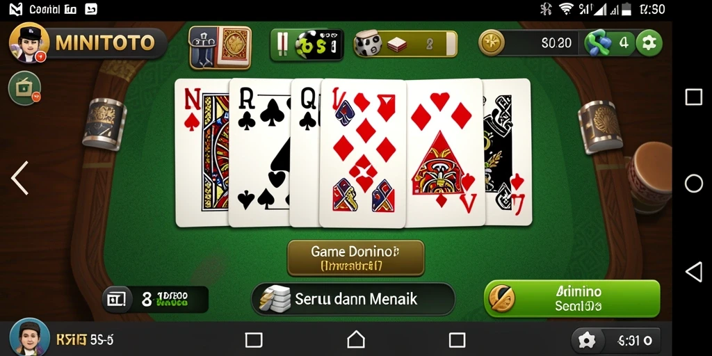 Tampilan gameplay menarik dari MINITOTO saat bermain Domino.