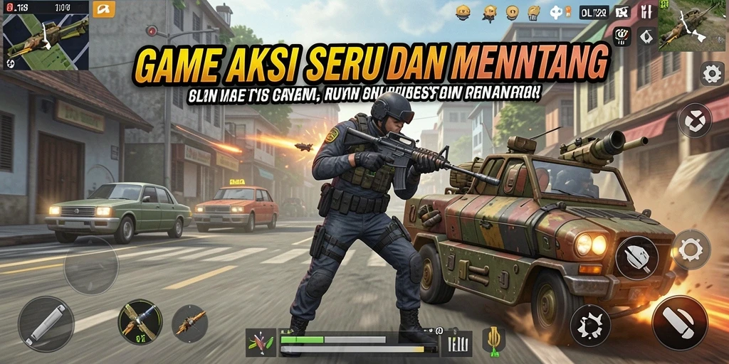 Screenshot gameplay OLX128 dengan aksi pertempuran seru.