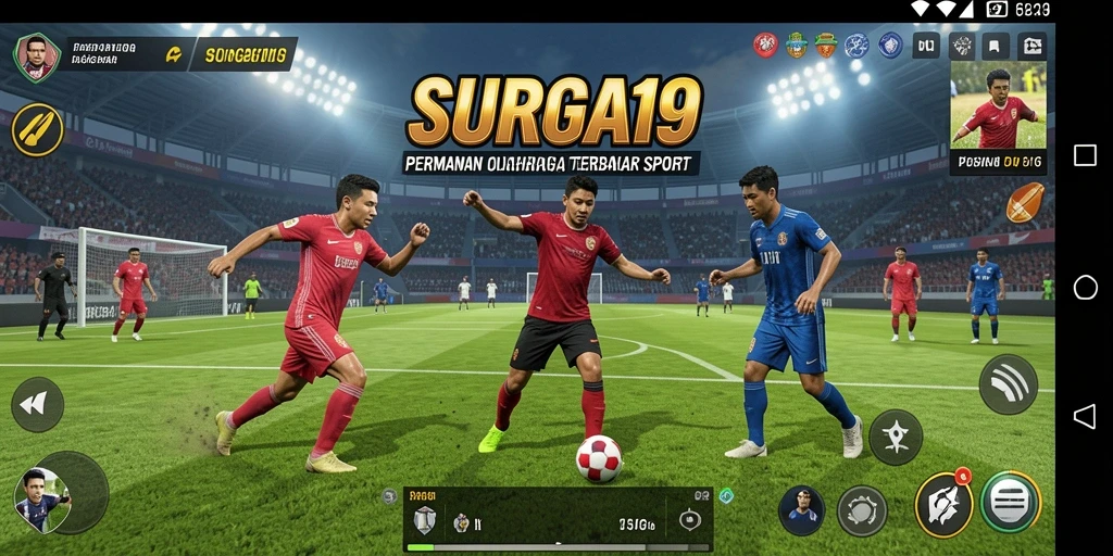 Screenshot menunjukkan gameplay olahraga yang seru dan interaktif di SURGA19.