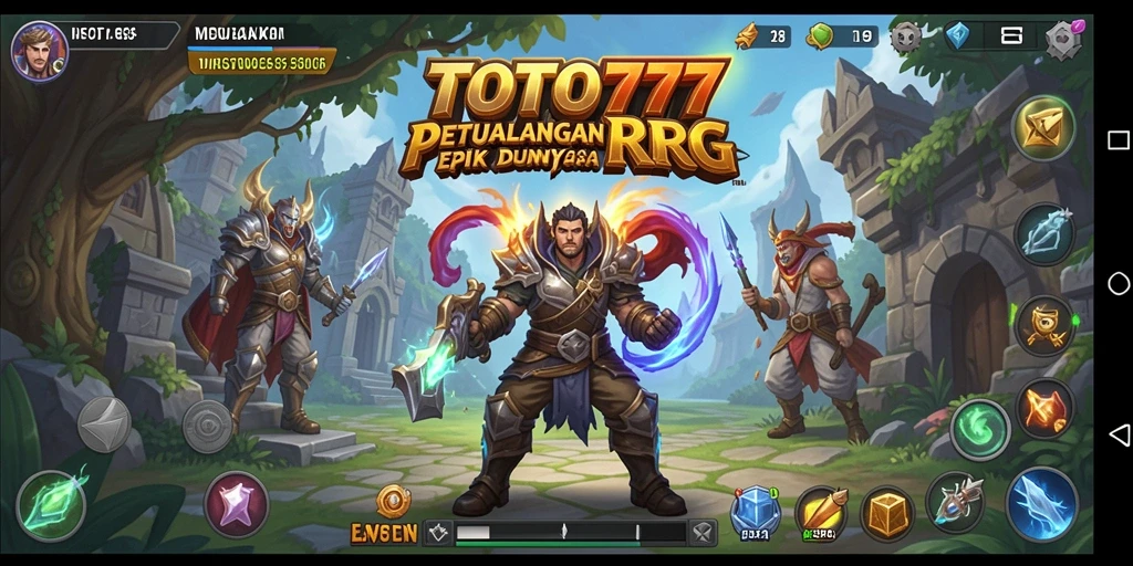 Tampilan gameplay seru dalam TOTO777 yang penuh petualangan RPG.
