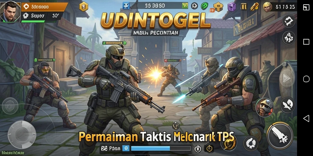Tampilan utama gameplay UDINTOGEL yang penuh aksi dan strategis.